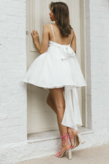 Zhen Bow Tie Back Mini Dress White