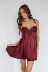Dilan Tie Strap Satin Mini Dress
