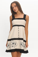Sun Coast Lace Trim Mini Dress Ivory