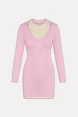 Logan Knit Mini Dress - Pink Cloud