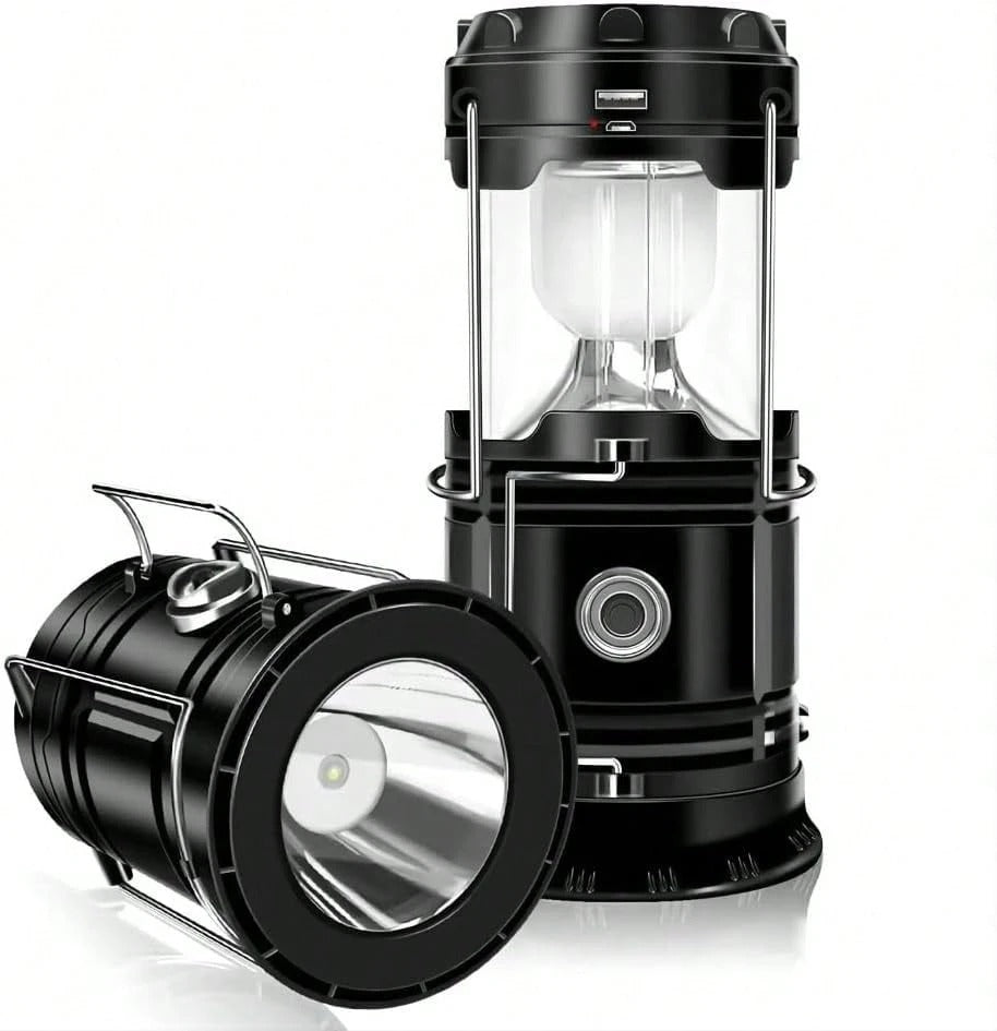 Portable Solar Rechargeable LED Camping Light,With USB Charging Port,Suitable For Hiking,Night Fishing,Emergency Use