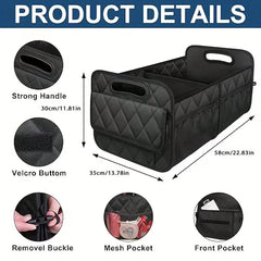 1 Car Trunk Storage Box, Vehicle Storage Container, 6-Pocket Organizer, Car Accessories, Automotive Storage, Luggage Compartment, Trunk