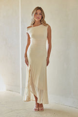 Raquel Mesh Ruffle Maxi Dress