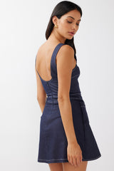 Killara Pocket Wrap Mini Dress Indigo