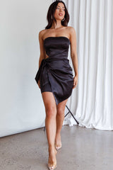 Eyes For You Waist Tie Mini Dress Black