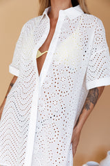 Noosa Eyelet Shirt Dress White