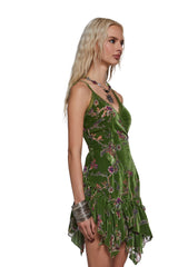 Dryas Velvet Wrap Mini Dress