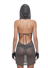 Analog Hooded Cowl Neck Dress