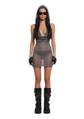 Analog Hooded Cowl Neck Dress