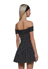 Audrey Polka Dot Dress - Black