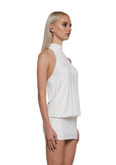 Club Moves Halter Dress - White