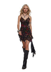 Florence Velvet Wrap Mini Dress