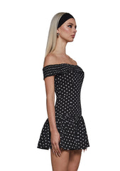 Audrey Polka Dot Dress - Black