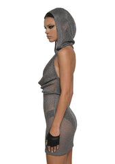 Analog Hooded Cowl Neck Dress