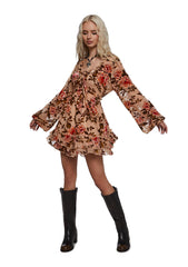 Clementine Printed Velvet Dress