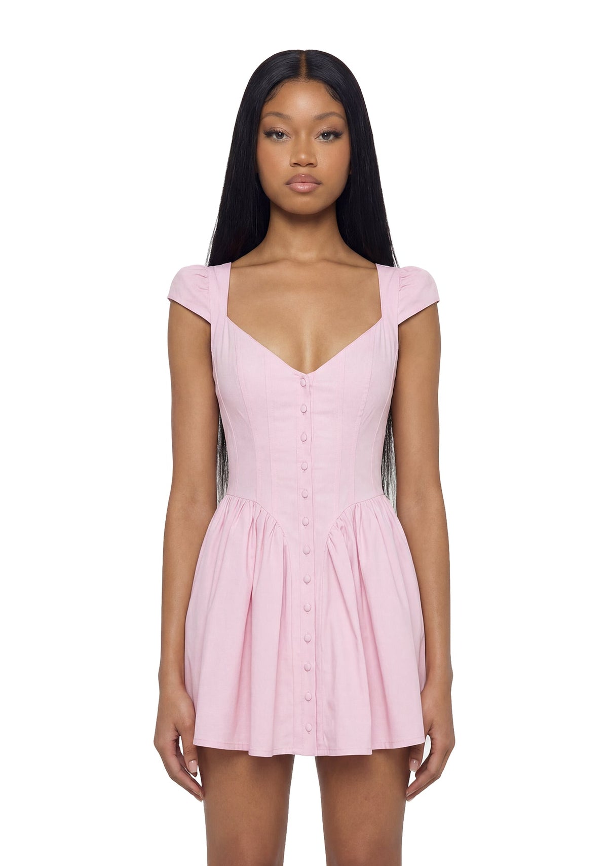 Sweet Of You Peplum Dress - Pink